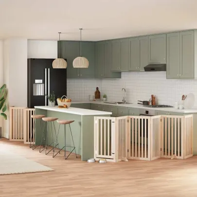 Poartă Pliabilă Câini - Lemn Plop - 750 cm - Livrare Gratuită