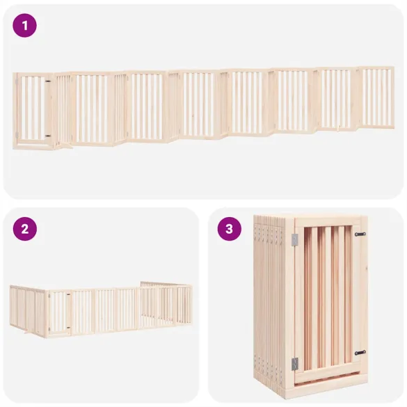 Poartă Pliabilă Câini - Lemn Plop - 750 cm - Livrare Gratuită