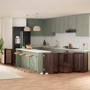 Poartă Câini Pliabilă Lemn Plop 600 cm - Livrare Gratuită