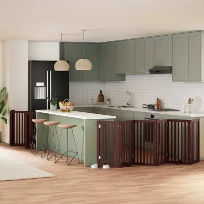 Poartă Câini Pliabilă Lemn Plop 600 cm - Livrare Gratuită