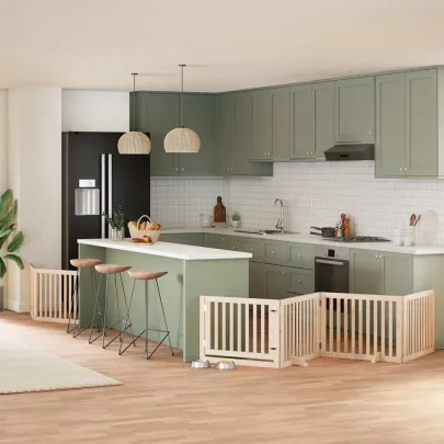 Poartă Câini Pliabilă Lemn Plop - 480 cm - Livrare Gratuită