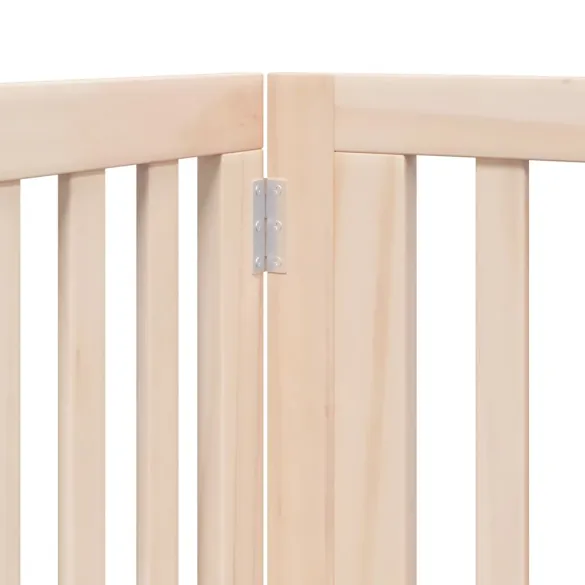 Poartă Câini Pliabilă Lemn - 12 Panouri cu Ușă - 960 cm