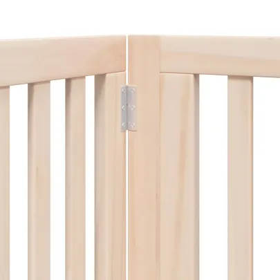 Poartă Câini Pliabilă Lemn - 12 Panouri cu Ușă - 960 cm