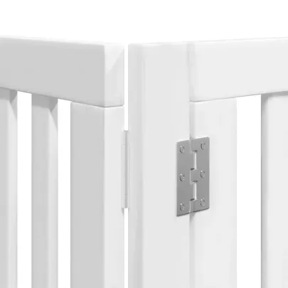 Poartă Câini Pliabilă Lemn Plop - 640 cm Alb | Livrare Gratuită