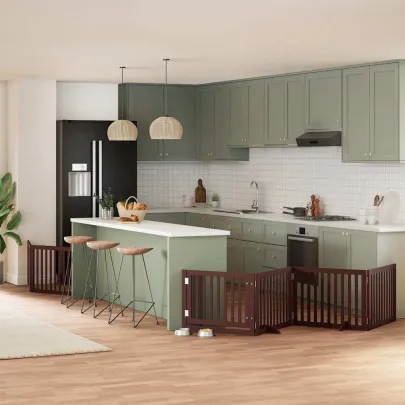 Poartă Câini Pliabilă Lemn Plop 480 cm - Livrare Gratuită