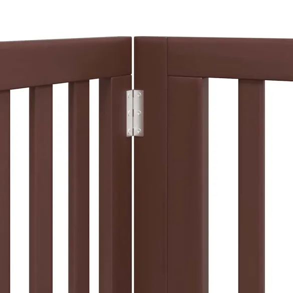 Poartă Câini Pliabilă 10 Panouri Maro 800 cm - Lemn Plop