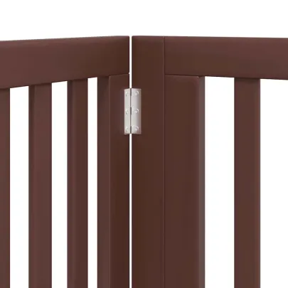 Poartă Câini Pliabilă 10 Panouri Maro 800 cm - Lemn Plop