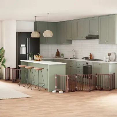 Poartă Câini Pliabilă Lemn - 12 Panouri, 600 cm | Livrare Gratuită