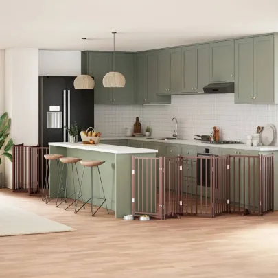 Poartă Câini Pliabilă din Lemn de Plop - 600 cm | Gratis Livrare