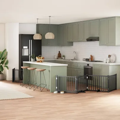 Poartă Câini Pliabilă Lemn Plop 640 cm - Gratis Livrare