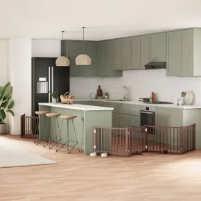 Poartă Câini Pliabilă Lemn - 8 Panouri, 640 cm | Livrare Gratuită