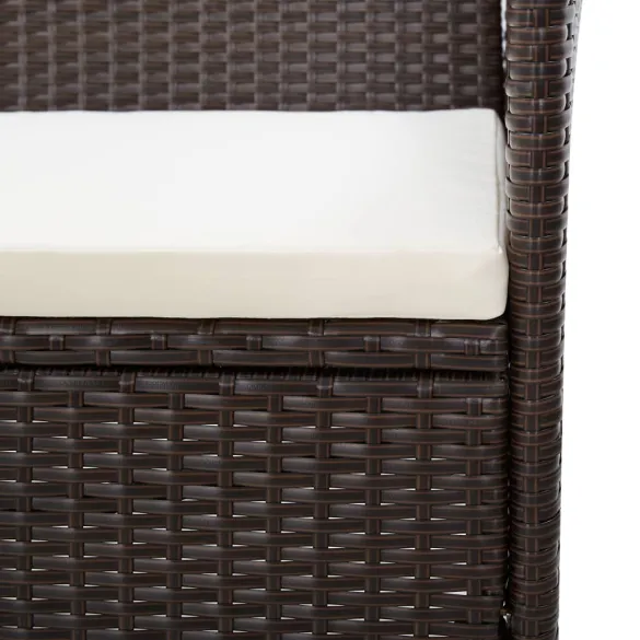 Bancă de Grădină cu Pernă - Poliratan Rezistent - Livrare Gratuită