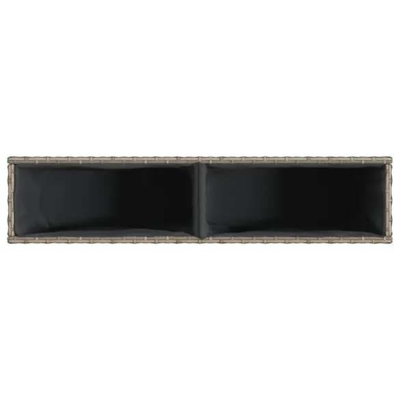 Jardiniere Grădină 2 Ghivece Gri Poliratan | Livrare Gratuită