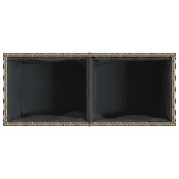 Jardiniere Grădină 2 Ghivece Gri Poliratan | Livrare Gratuită