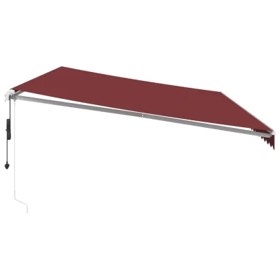 Copertină Retractabilă Automată cu LED - Vișiniu 600x350 cm