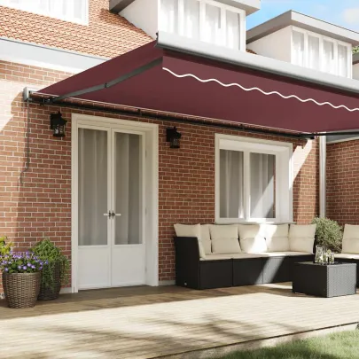 Copertină Retractabilă Manual Vișiniu 500x300 cm