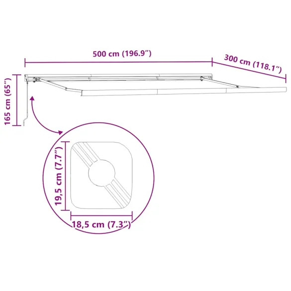 Copertină Retractabilă Manual Vișiniu 500x300 cm