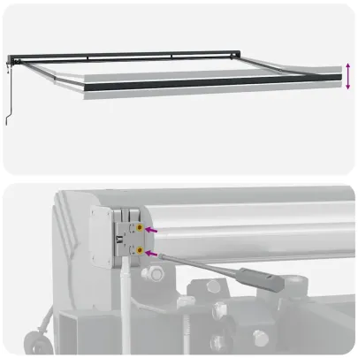 Copertină Automată Retractabilă Vișiniu 500x300 cm
