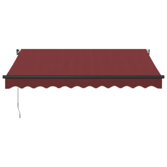 Copertină retractabilă manual cu LED-uri - Vișiniu 300x250 cm