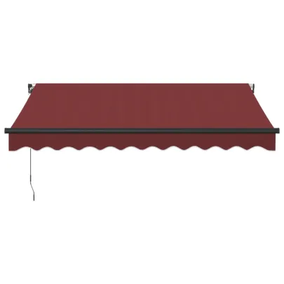 Copertină retractabilă manual cu LED-uri - Vișiniu 300x250 cm