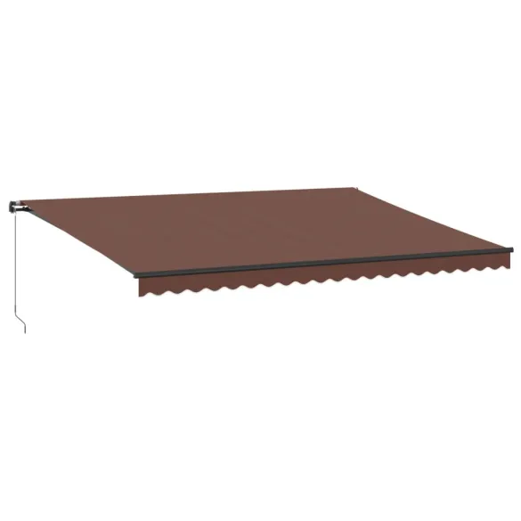 Copertină Retractabilă Manuală cu LED-uri Maro 500x350 cm