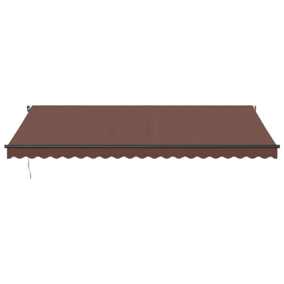 Copertină Retractabilă Manuală cu LED-uri Maro 500x350 cm