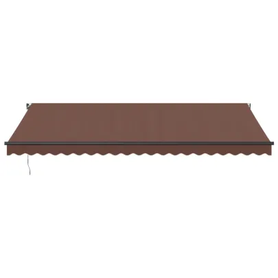 Copertină Retractabilă Manuală cu LED-uri Maro 500x350 cm