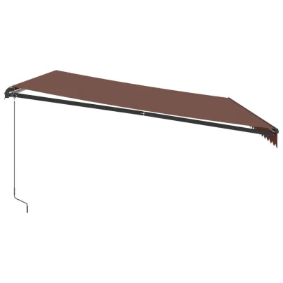 Copertină Retractabilă Manuală cu LED-uri Maro 500x350 cm