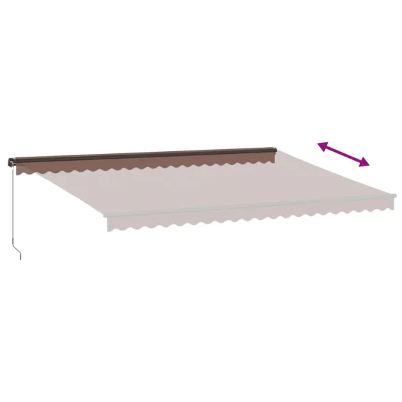 Copertină Retractabilă Manuală cu LED-uri Maro 500x350 cm