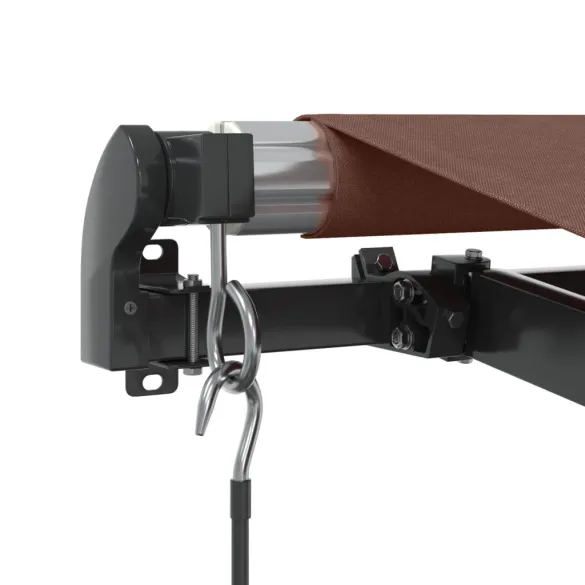 Copertină Retractabilă Manuală cu LED-uri Maro 500x350 cm