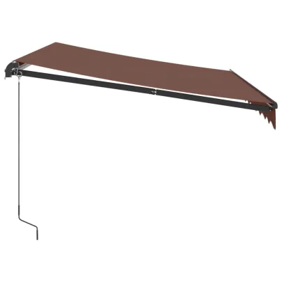 Copertină retractabilă manual cu LED - Maro 300x250 cm