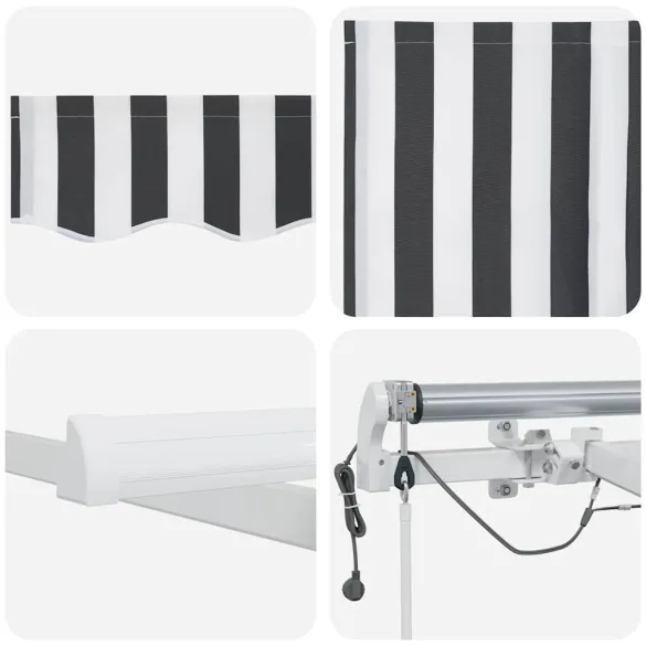 Copertină Retractabilă Automată cu LED - Antracit/Alb