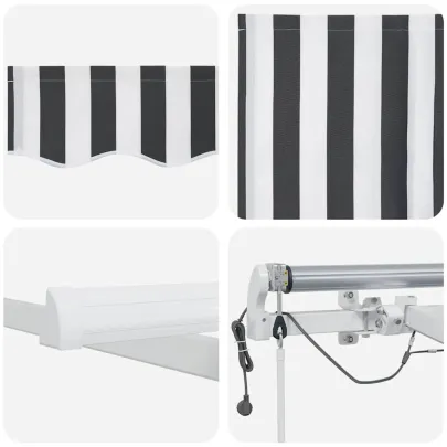 Copertină Retractabilă Automată cu LED - Antracit/Alb