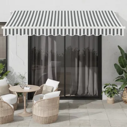 Copertină Retractabilă Automată cu LED | Senzor Vânt | 350x250 cm
