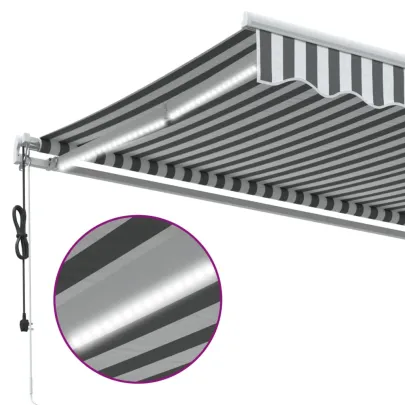 Copertină Retractabilă Automată cu LED | Senzor Vânt | 350x250 cm