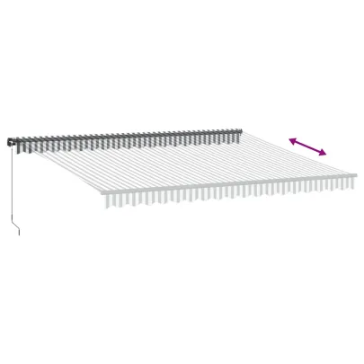 Copertină Retractabilă Manual 450x300 cm Antracit/Alb