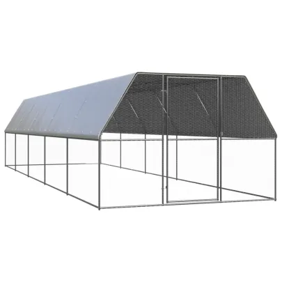 Coteț Păsări Oțel Galvanizat 3x10x2 m - Livrare Gratuită