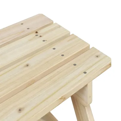 Masă picnic copii cu umbrelă - Lemn masiv - Livrare gratuită
