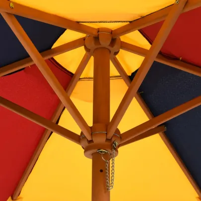Masă picnic copii cu umbrelă - Lemn masiv - Livrare gratuită