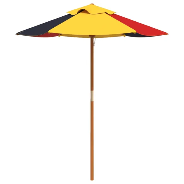 Masă Picnic 4 Copii cu Umbrelă - Lemn Natural | Livrare Gratuită