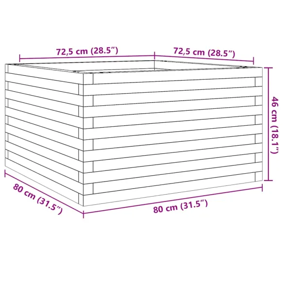 Jardinieră Grădină Lemn Masiv Douglas 80x80 cm