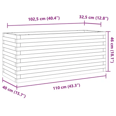 Jardinieră Grădină Lemn Pin Impregnat - 110x40x46 cm