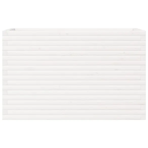 Jardinieră Grădină Albă - Lemn Masiv de Pin - 110x40x68,5 cm