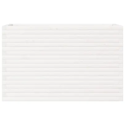 Jardinieră Grădină Albă - Lemn Masiv de Pin - 110x40x68,5 cm