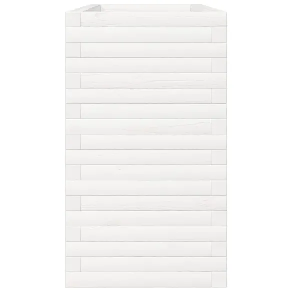 Jardinieră Grădină Albă - Lemn Masiv de Pin - 110x40x68,5 cm