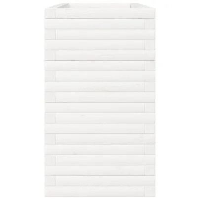 Jardinieră Grădină Albă - Lemn Masiv de Pin - 110x40x68,5 cm