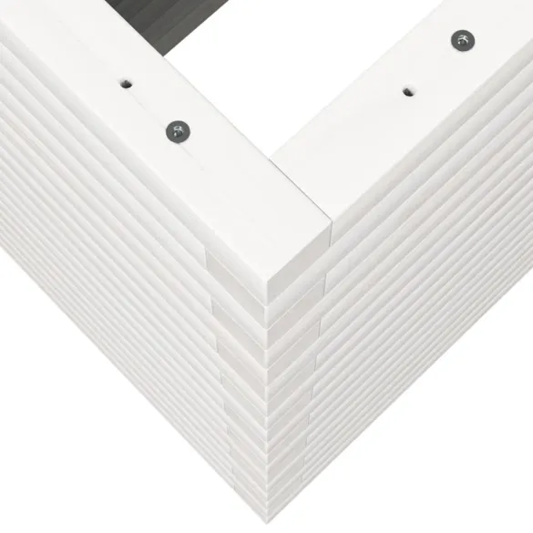 Jardinieră Grădină Albă - Lemn Masiv de Pin - 110x40x68,5 cm