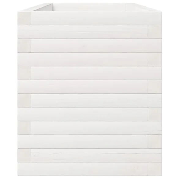 Jardinieră Grădină Albă - Lemn Masiv de Pin - 110x40x49,5 cm
