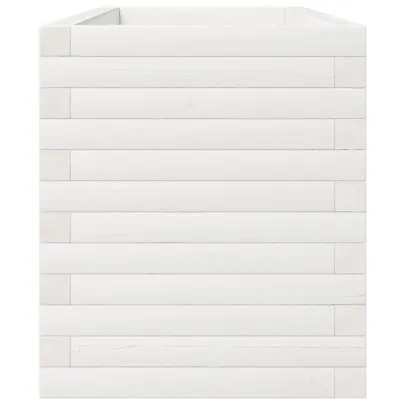 Jardinieră Grădină Albă - Lemn Masiv de Pin - 110x40x49,5 cm
