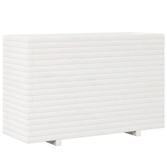 Jardinieră Grădină Albă - Lemn Masiv de Pin - 110x40x72,5 cm